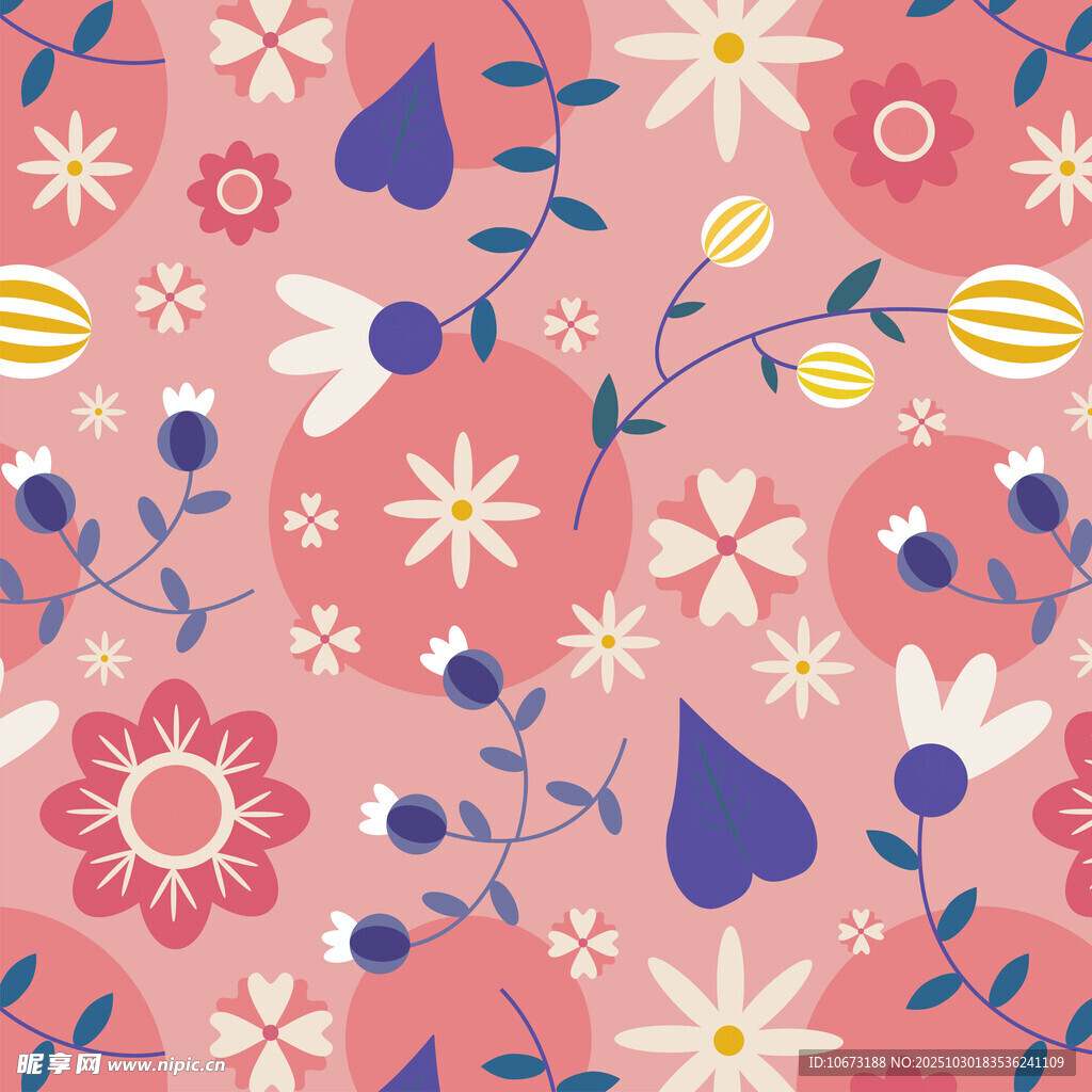 粉色花卉图案背景