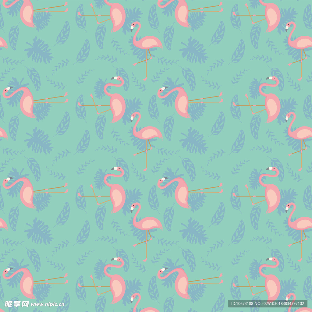 粉色火烈鸟图案背景