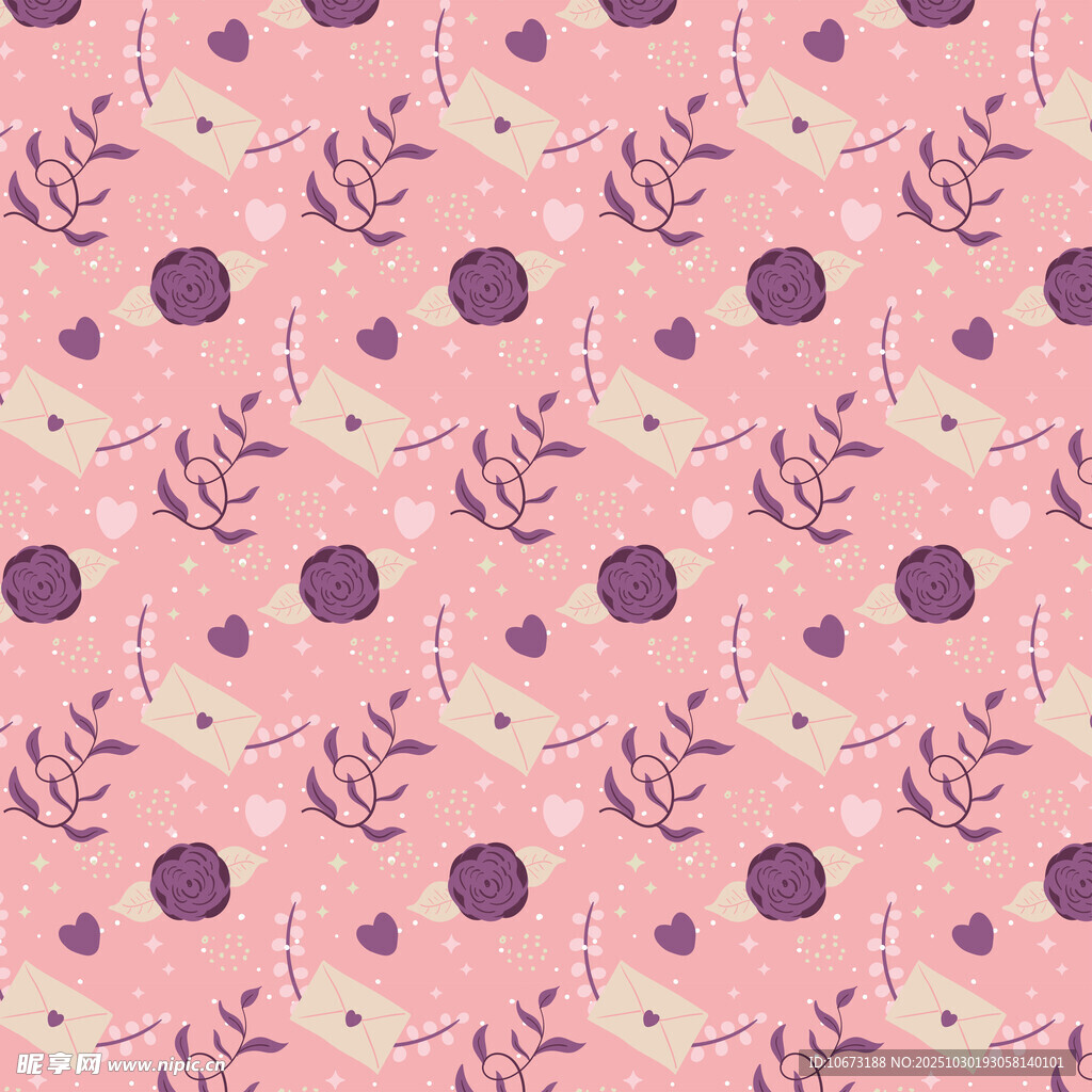 粉色花卉波点图案背景