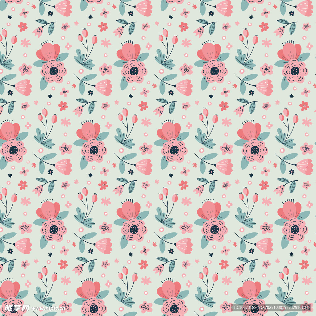 清新花卉图案背景