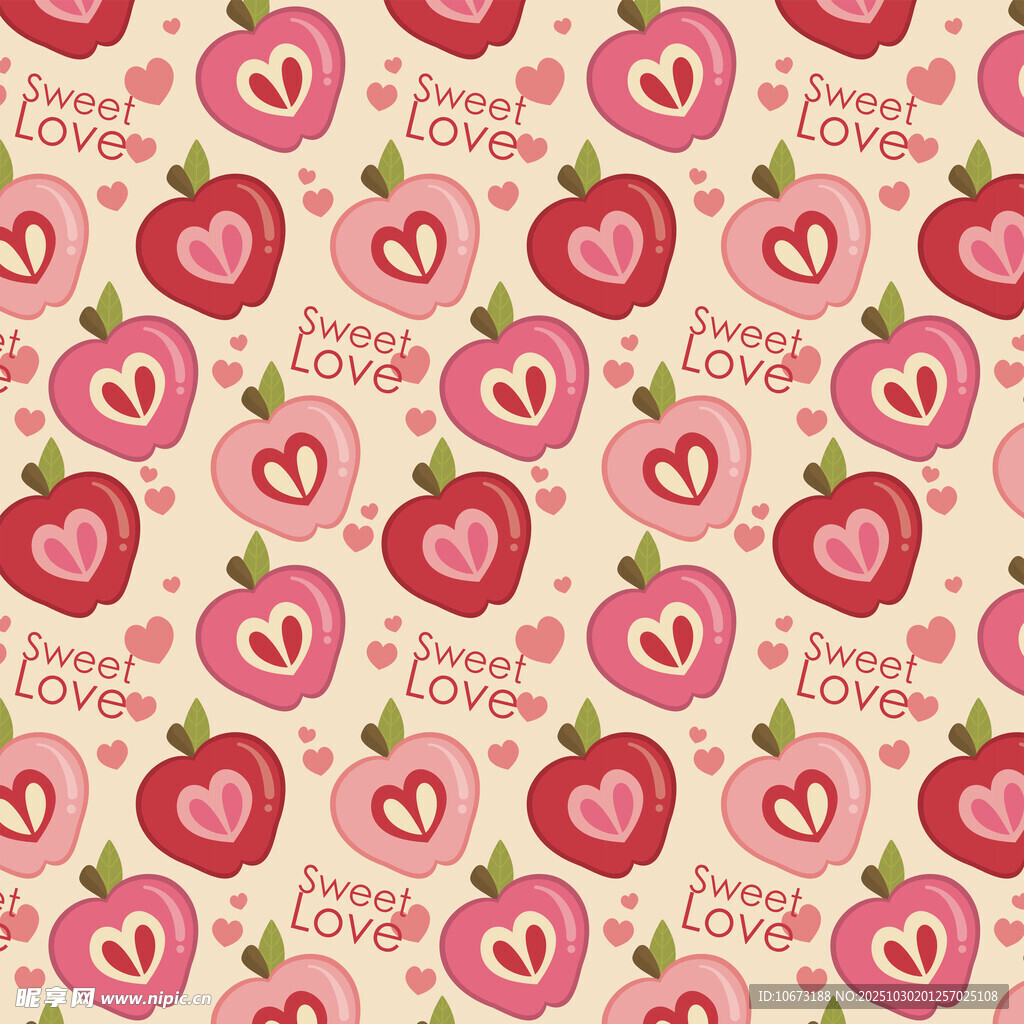 爱心草莓图案背景