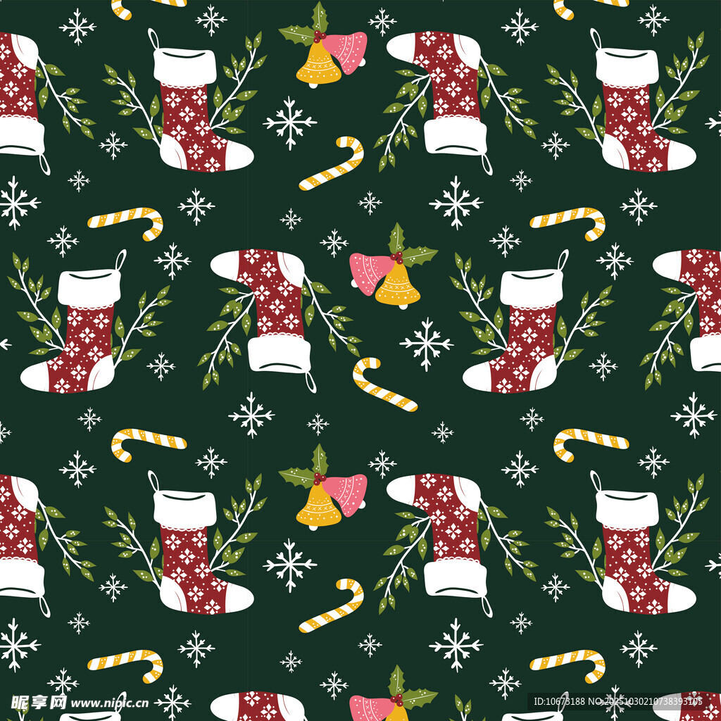 圣诞袜子图案背景设计