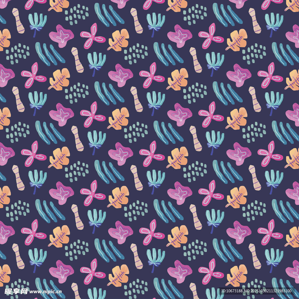 多彩仙人掌图案无缝背景