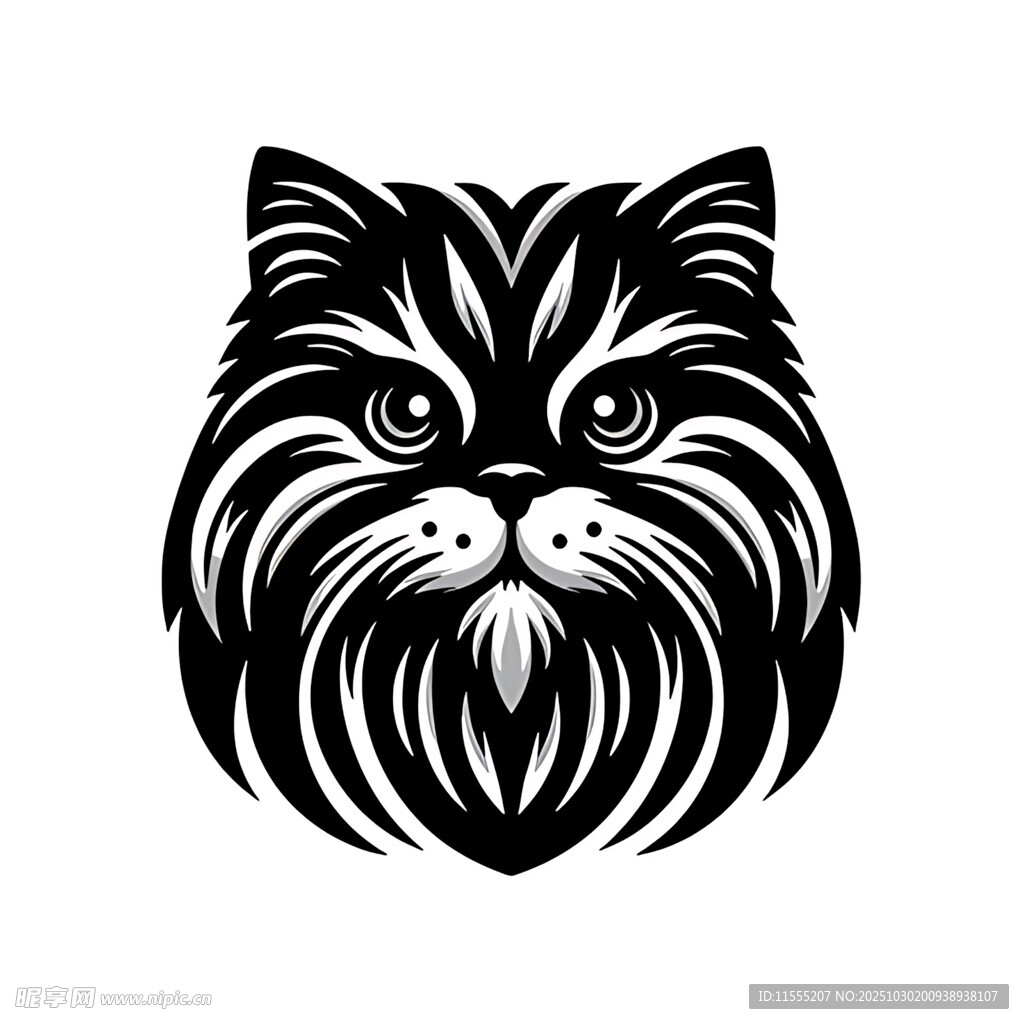 黑猫头像图案设计