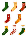 多彩圣诞主题袜子集合