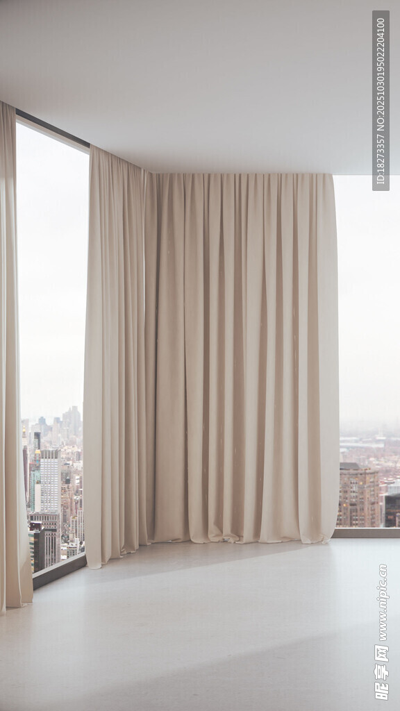 简约明亮的室内窗帘空间