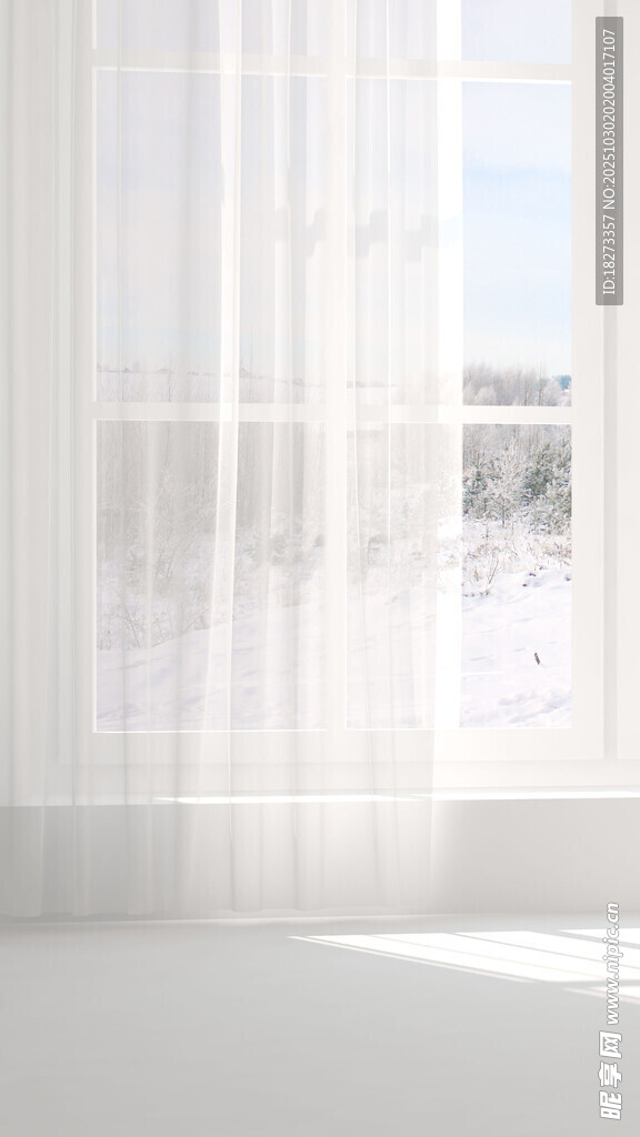 简约明亮的白色窗景空间