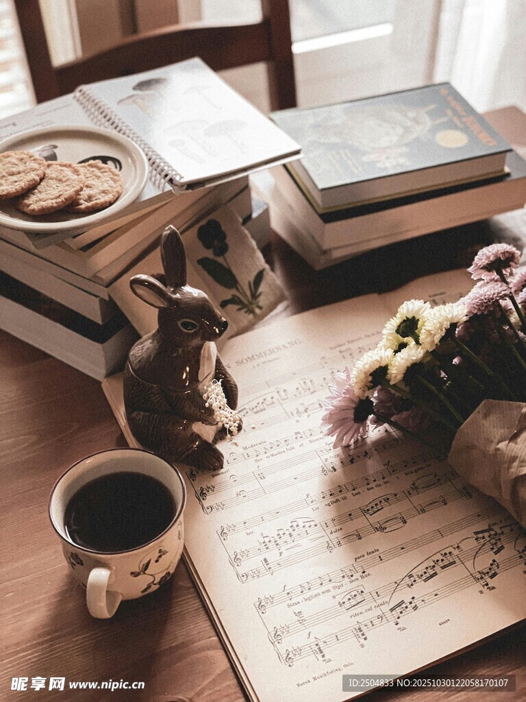 复古书桌的文艺静谧时光