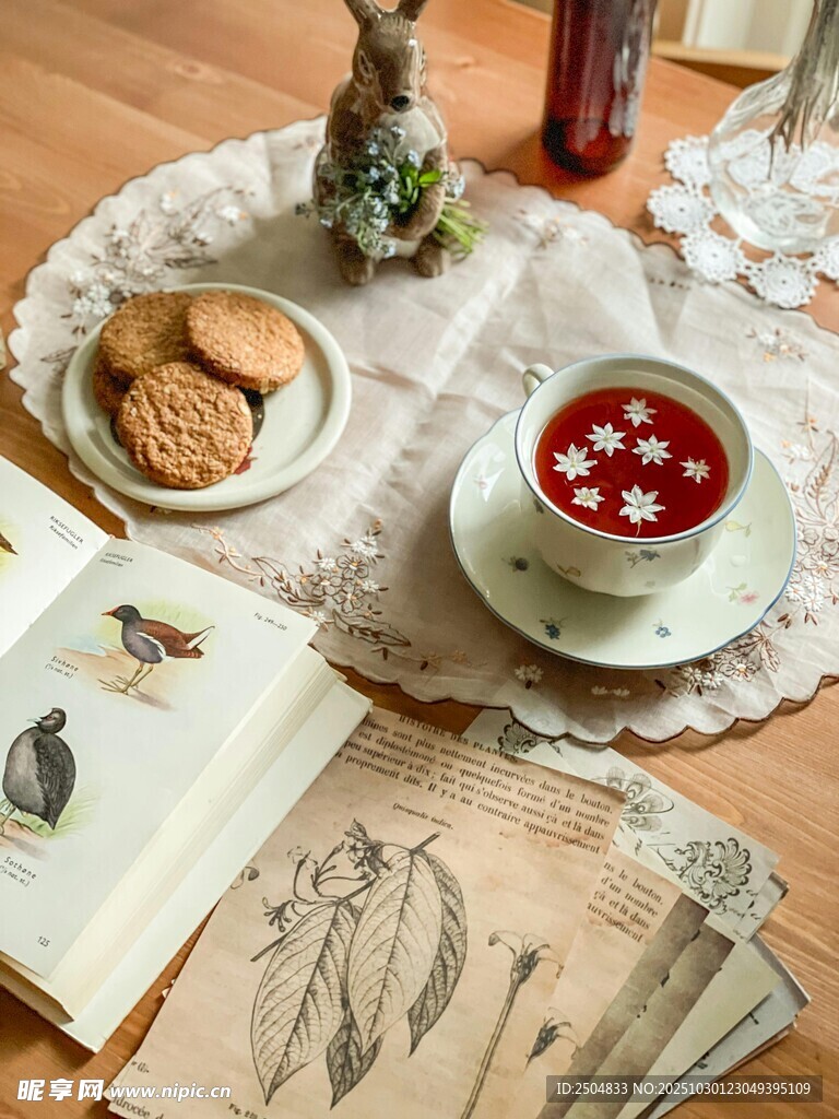 复古风下午茶时光场景