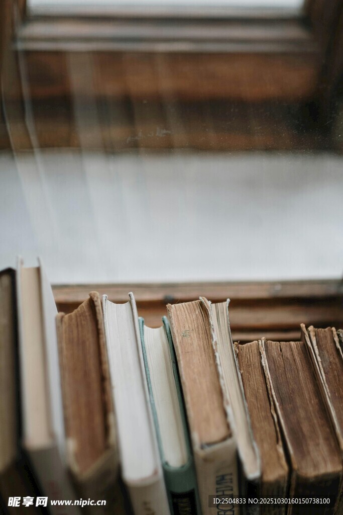 书架上整齐排列的书籍