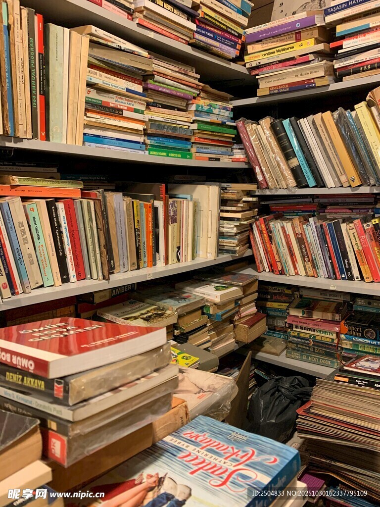 满架书籍的静谧阅读空间