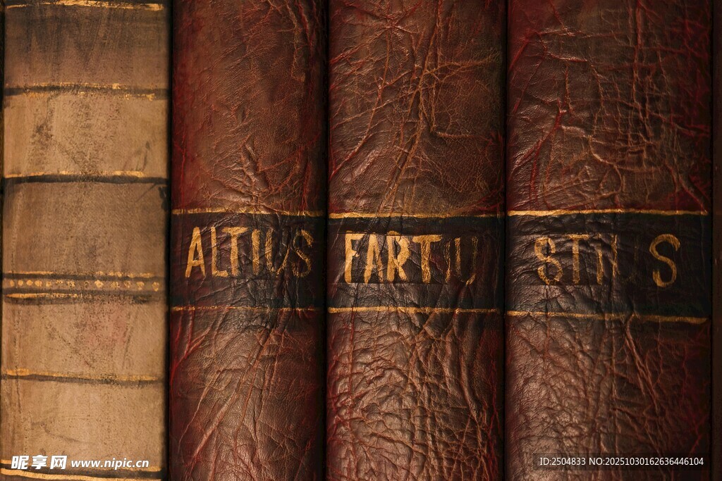 复古皮质书籍特写