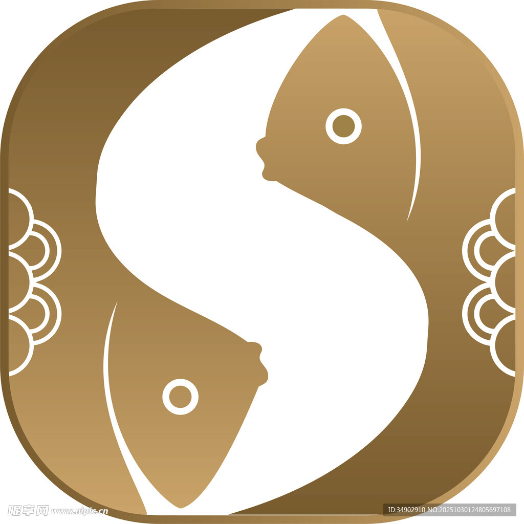 双鱼环绕标志设计