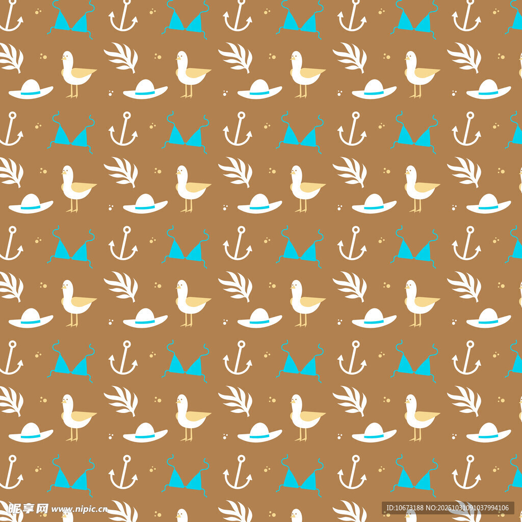 海洋元素无缝图案背景