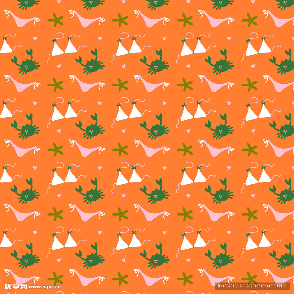 橙色背景圣诞元素图案