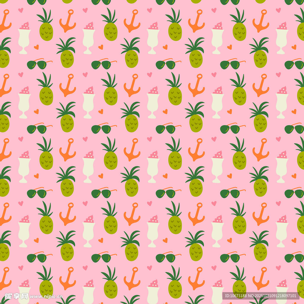 粉色菠萝图案背景