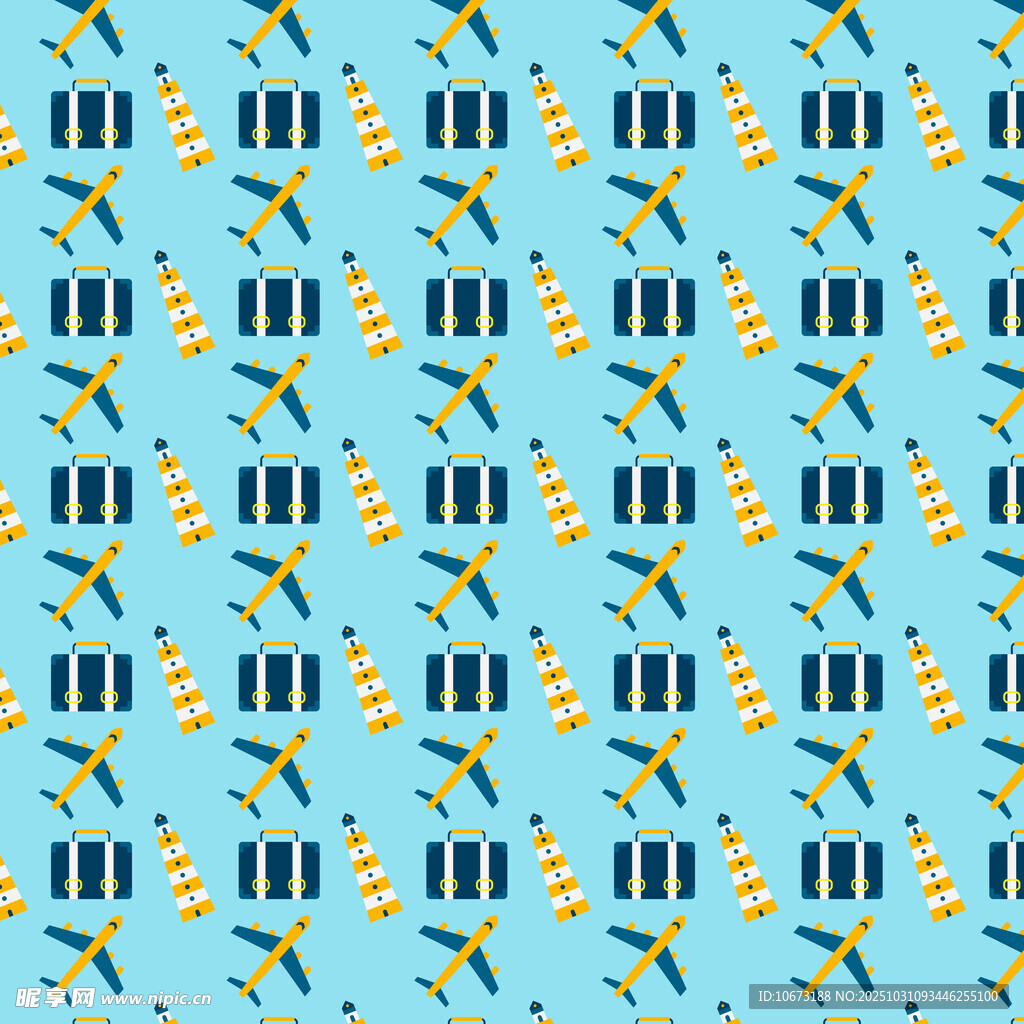 蓝色背景海洋元素图案