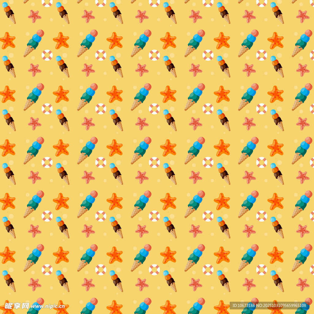 海洋元素无缝图案背景