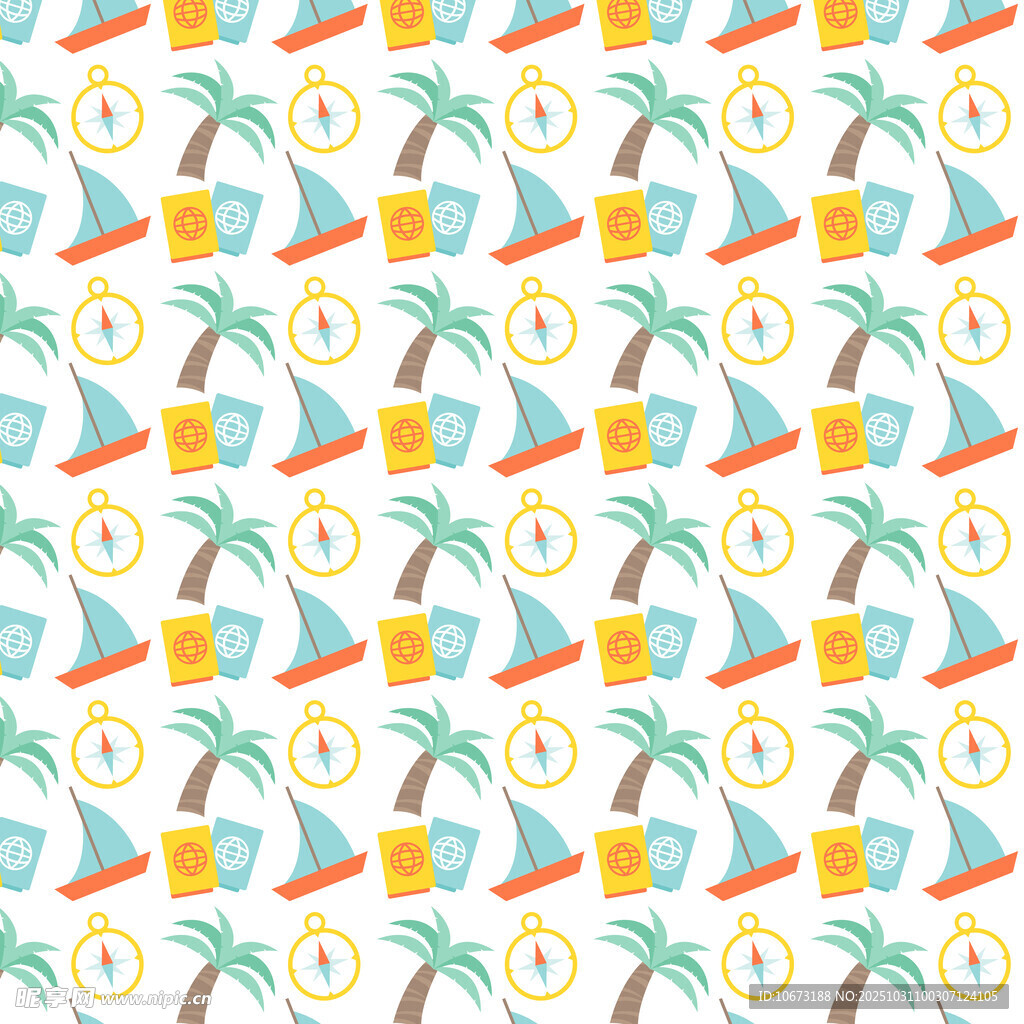 热带风情水果植物图案