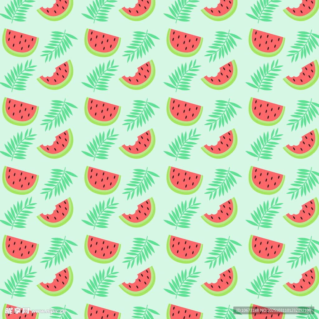 西瓜绿叶图案背景纹理