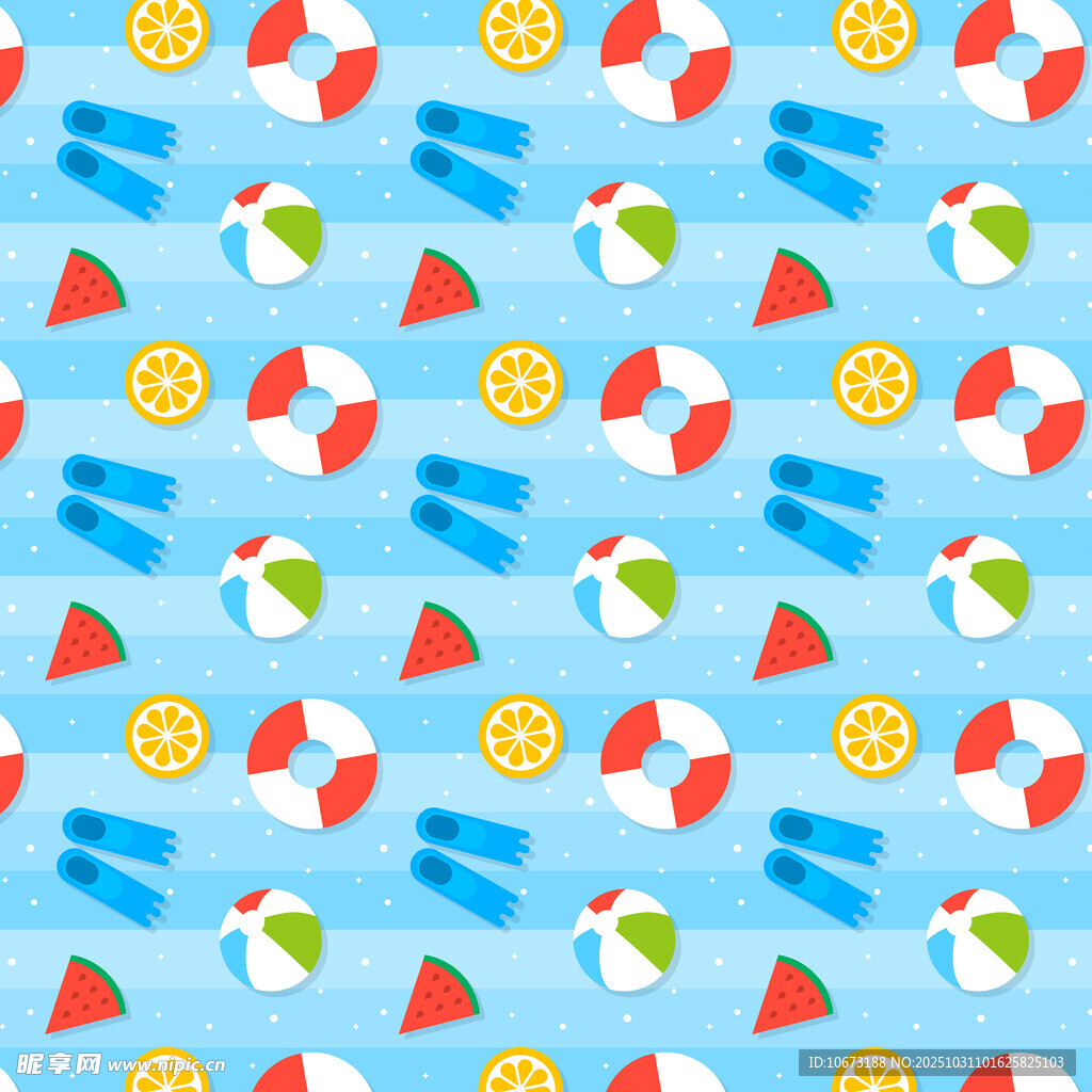 夏日清凉泳池元素图案