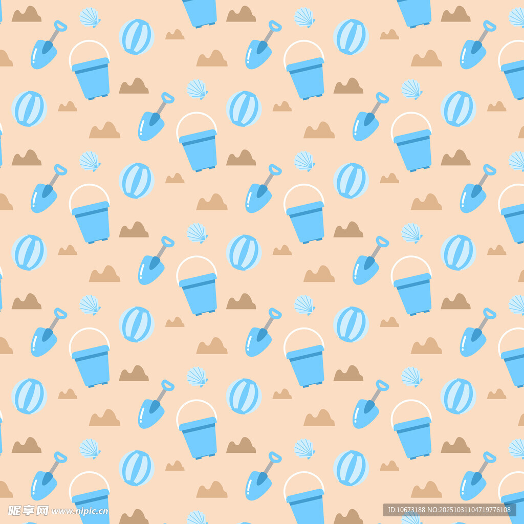 沙滩玩具图案背景图