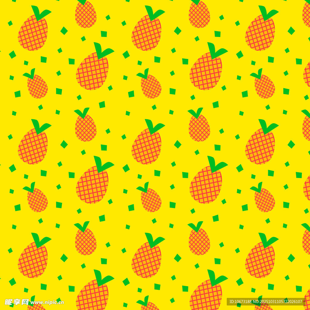 黄色背景菠萝图案纹理
