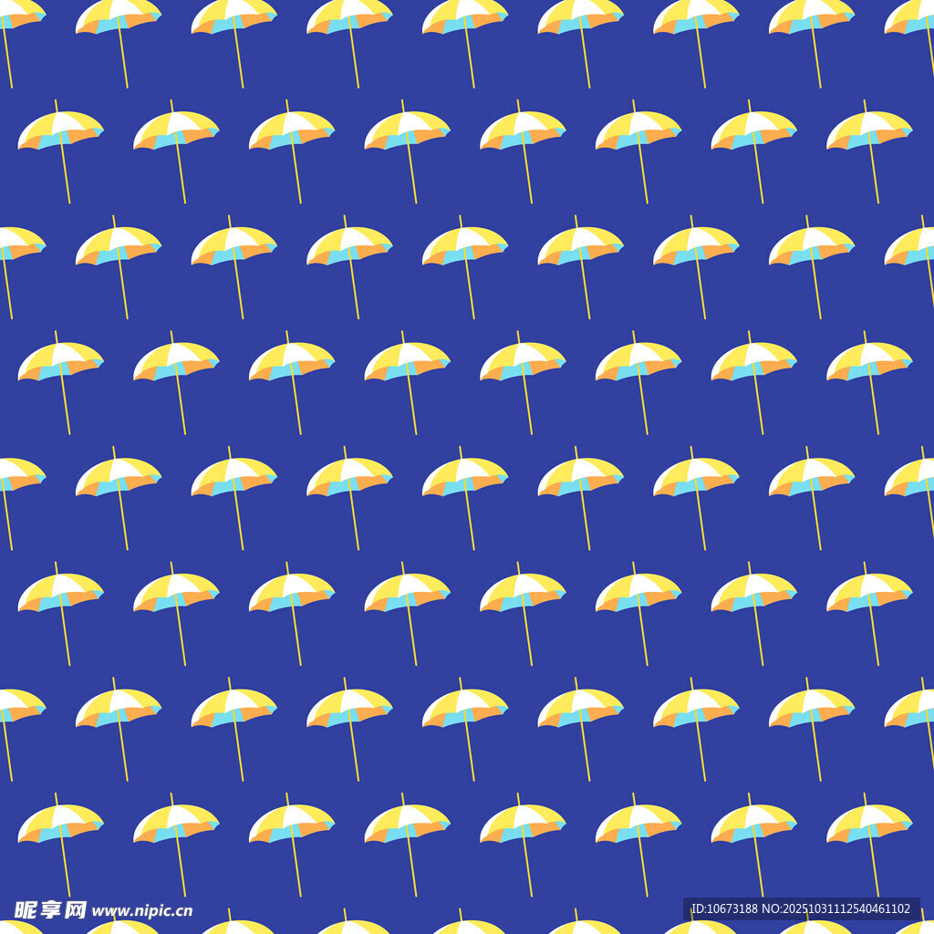 蓝色背景下的雨伞图案