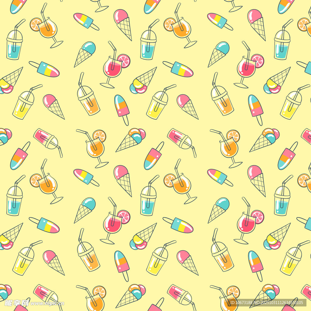 多彩冰淇淋图案背景