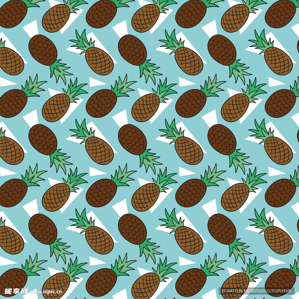 菠萝图案的清新背景纹理