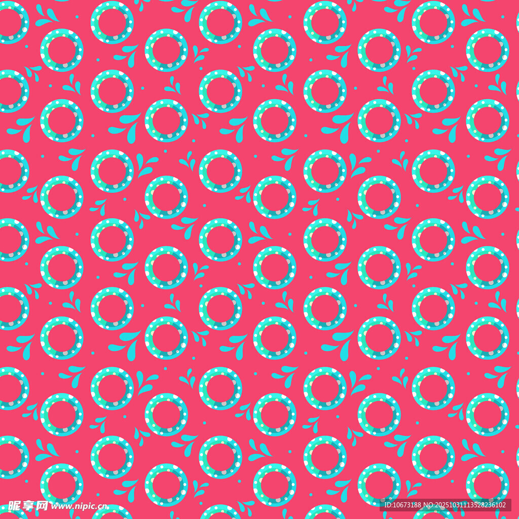 红色背景蓝环图案纹理