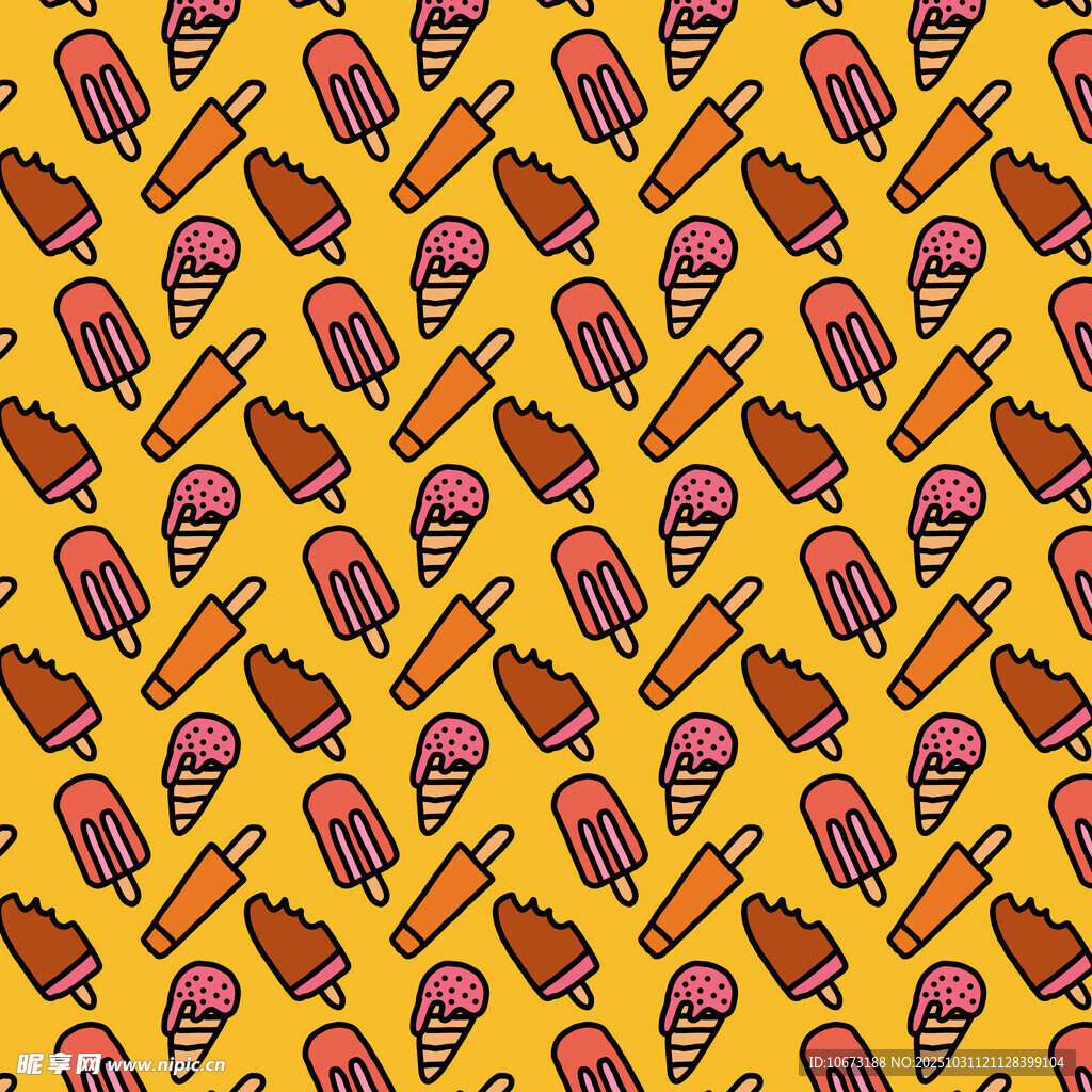 多彩冰淇淋图案背景