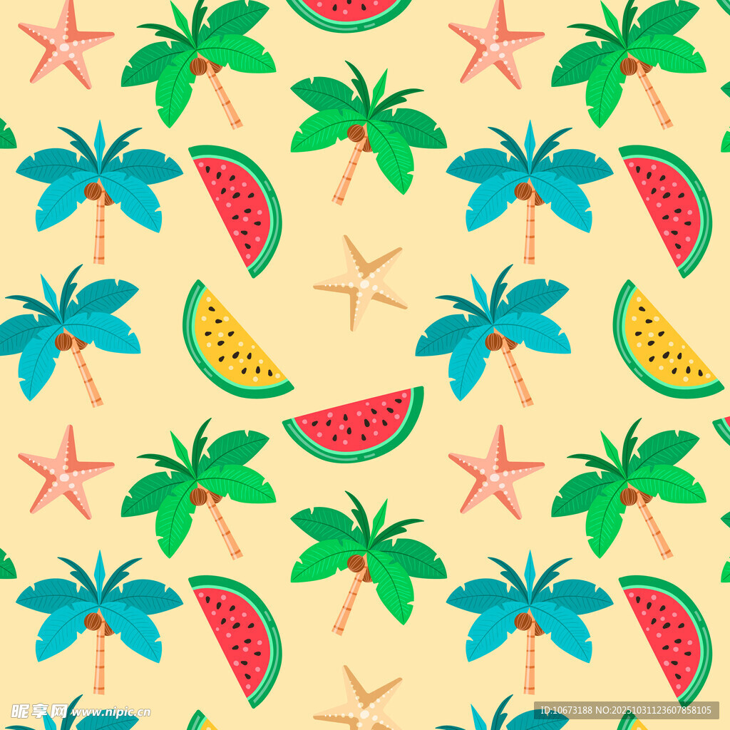 夏日热带风情图案背景