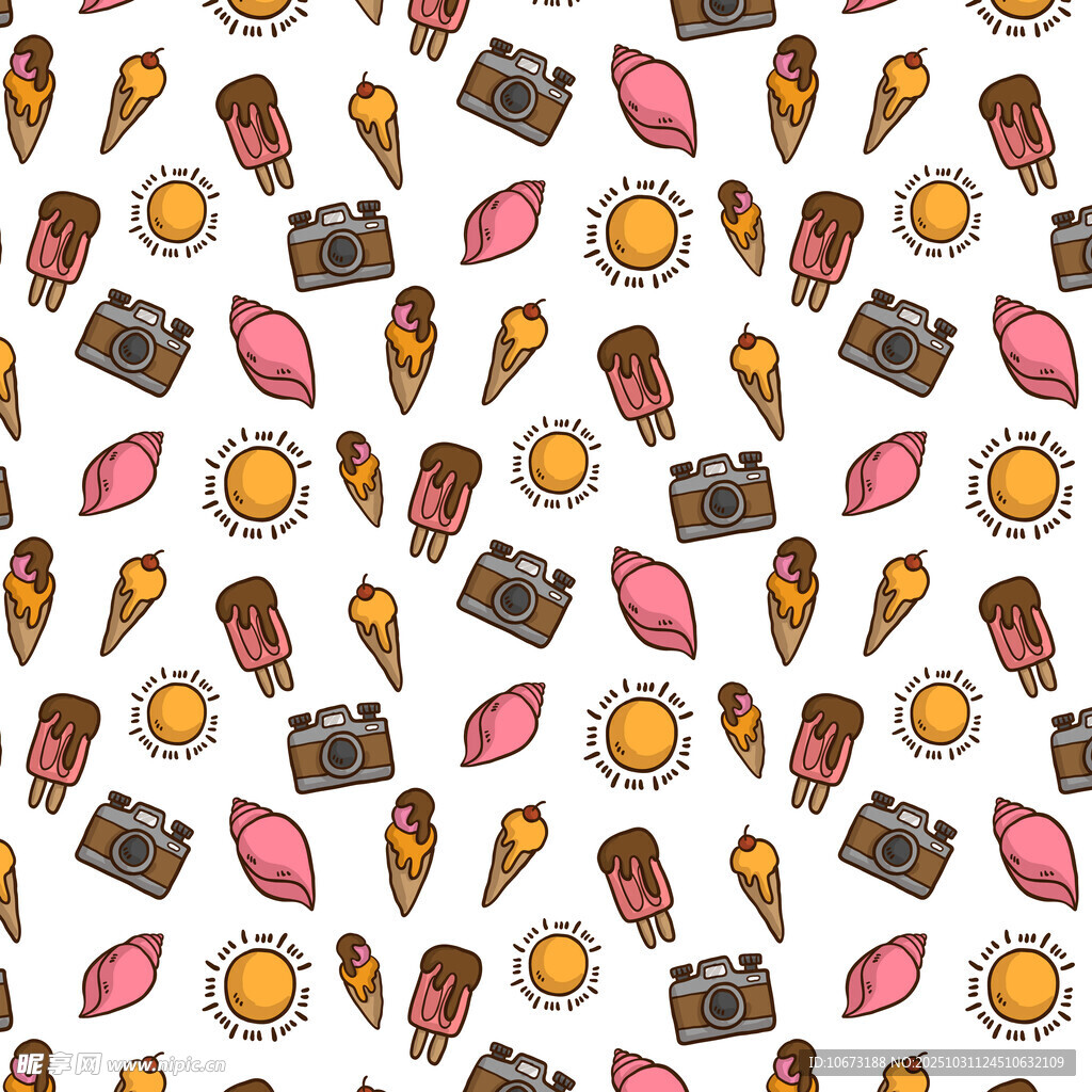 夏日冰淇淋相机图案背景图
