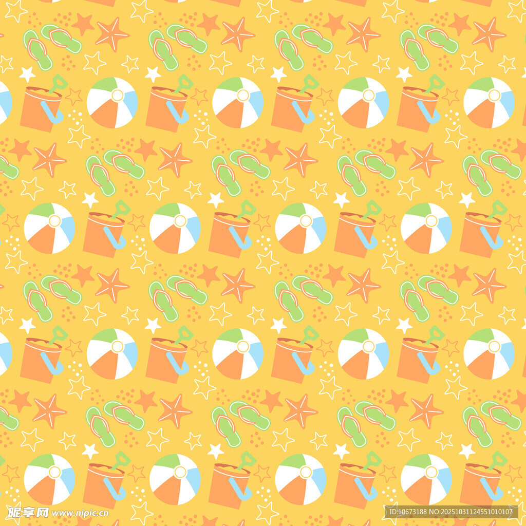 夏日沙滩度假风图案背景