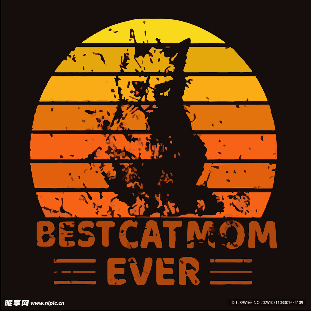 最佳猫妈妈T恤图案