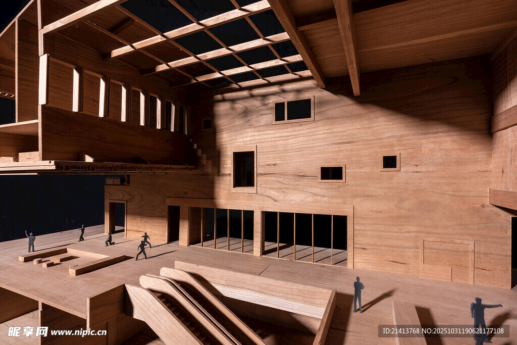 木质多层建筑模型展示