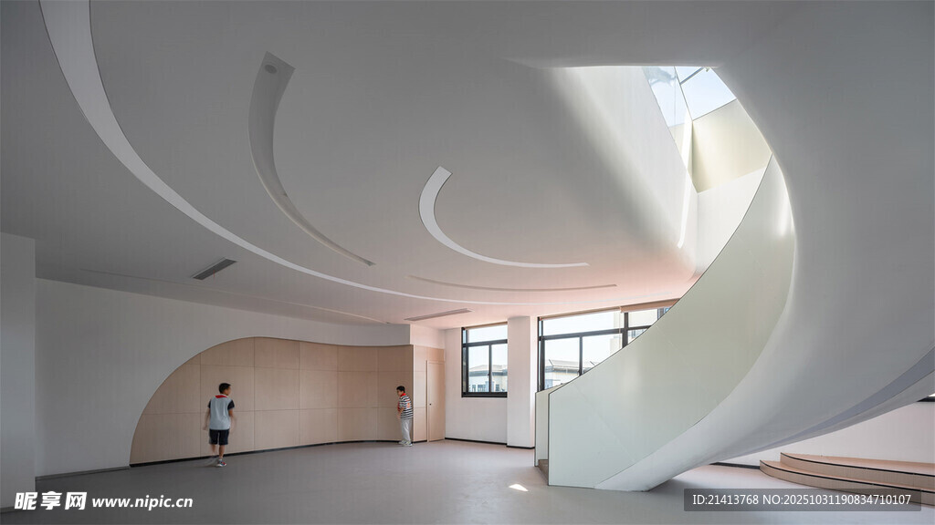 现代螺旋楼梯室内空间