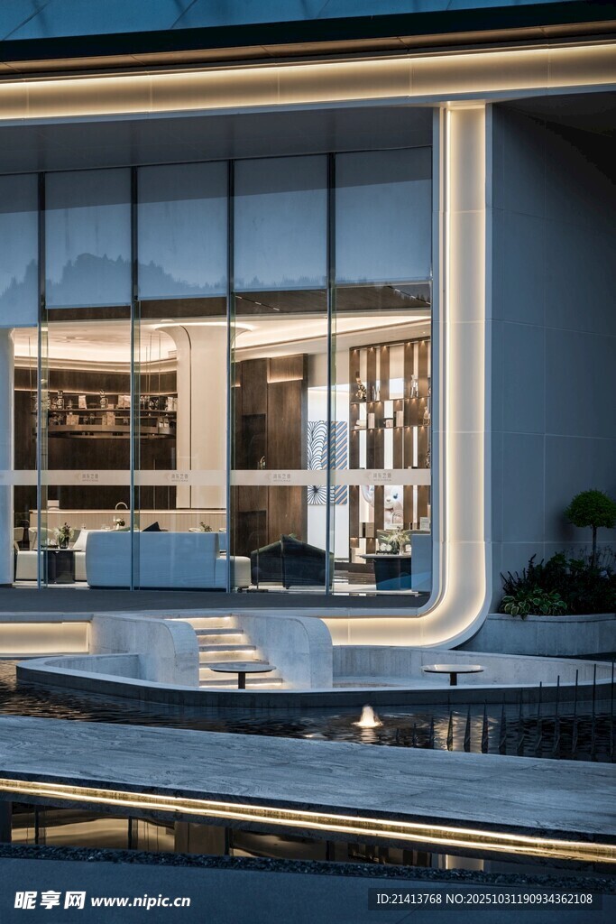 现代时尚的室内外建筑景观
