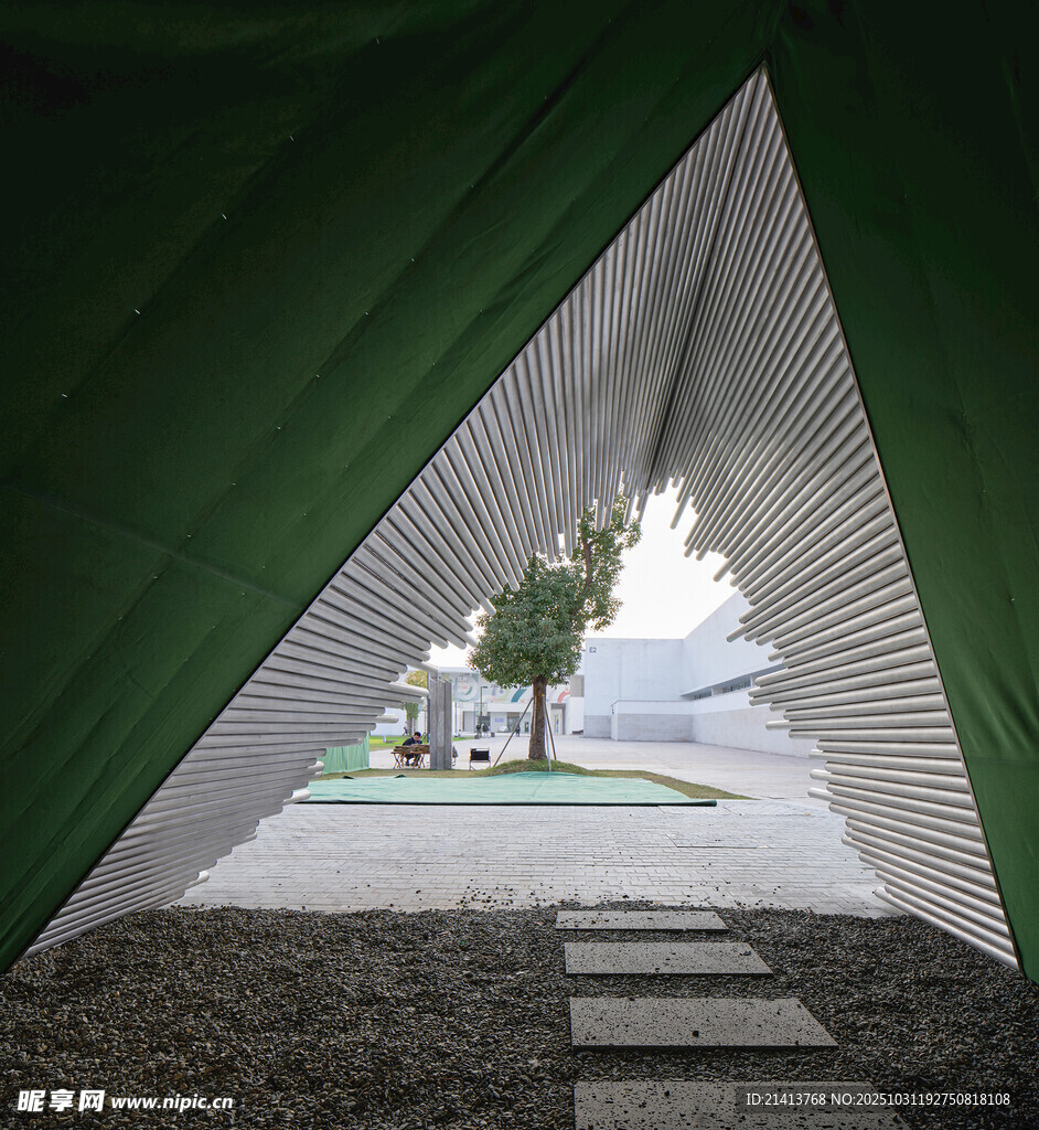 帐篷内望向外的自然景致