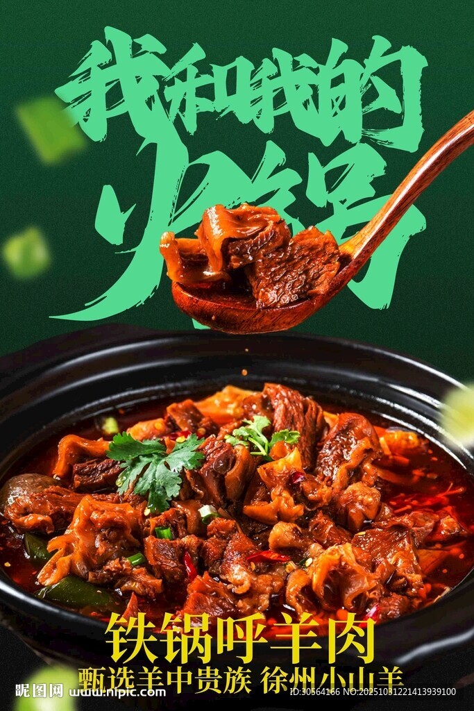 美味铁锅炖羊肉美食海报