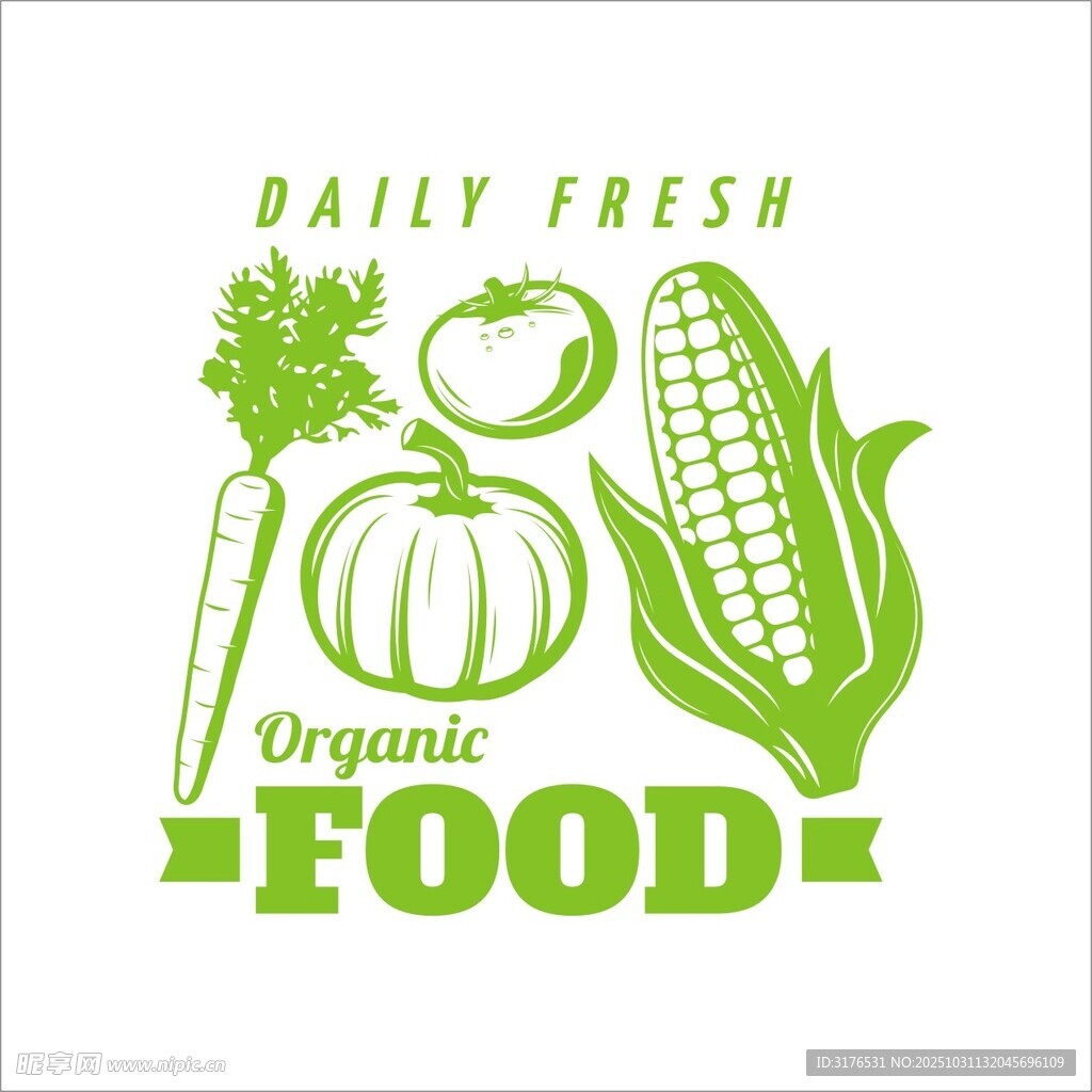 每日新鲜有机食品插画