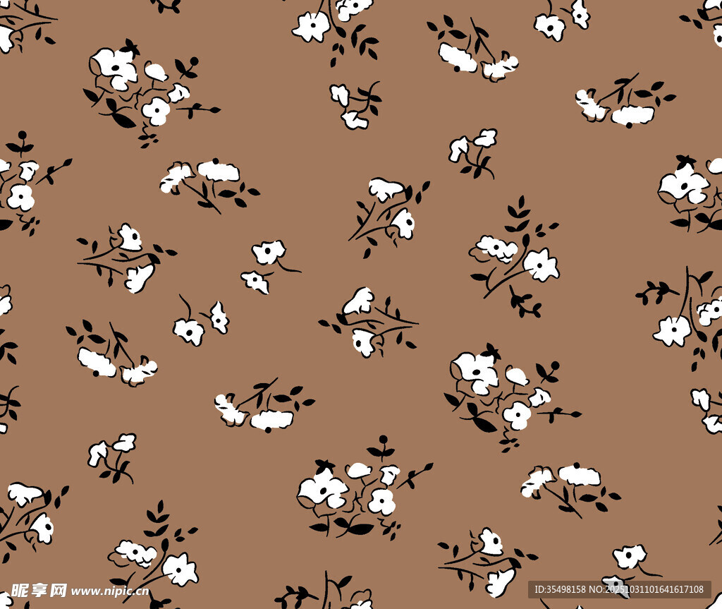 棕色底棉花图案纹理背景