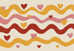 波浪爱心图案背景 