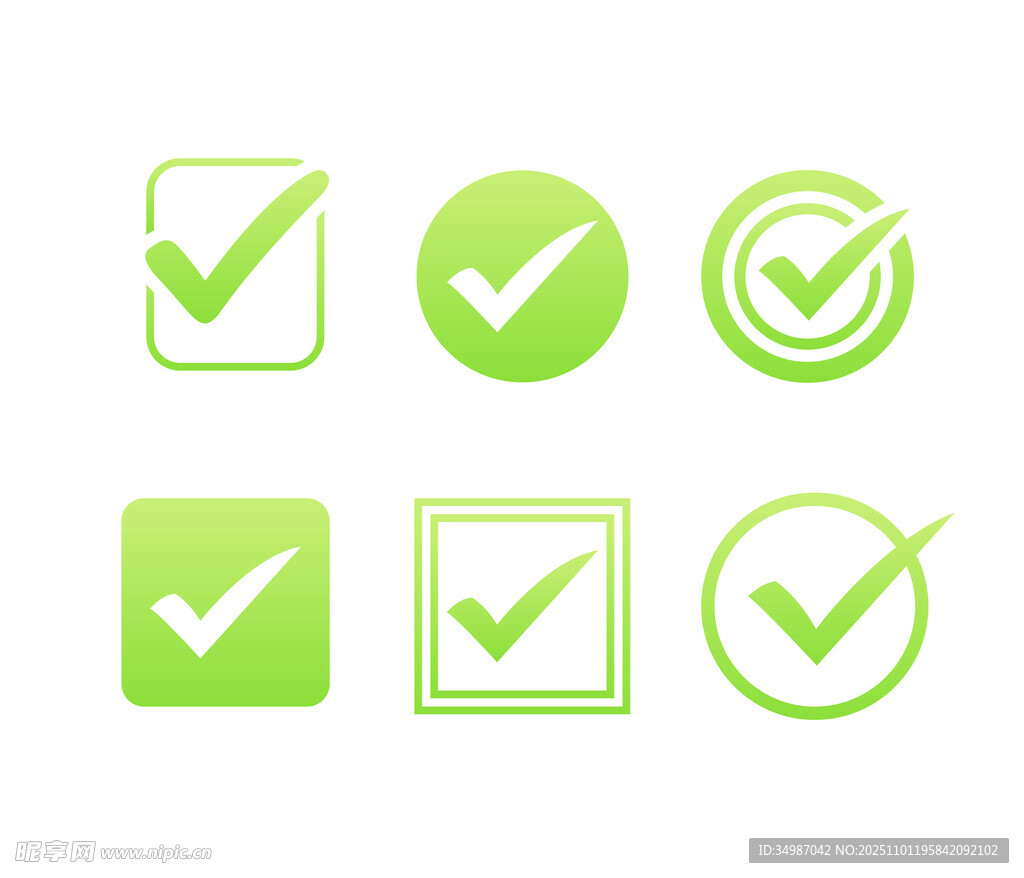 绿色勾选图标集合