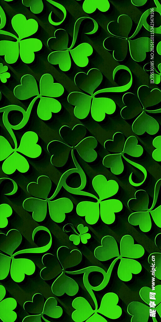 绿色三叶草无缝图案背景