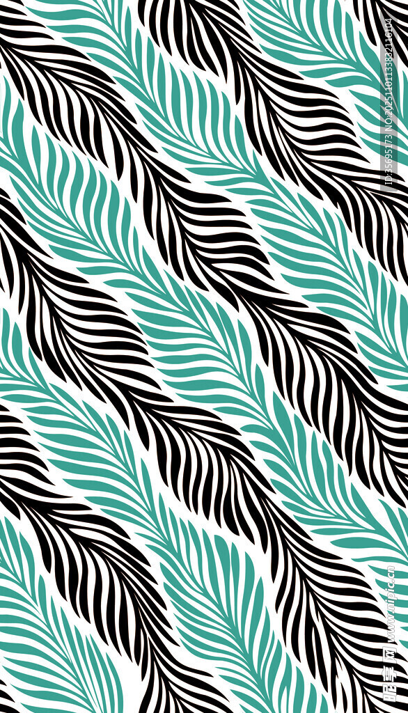 蓝绿羽毛图案纹理背景