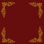 红色背景金色花纹装饰图