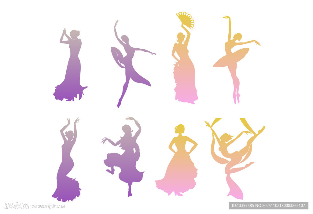 优雅舞者剪影 