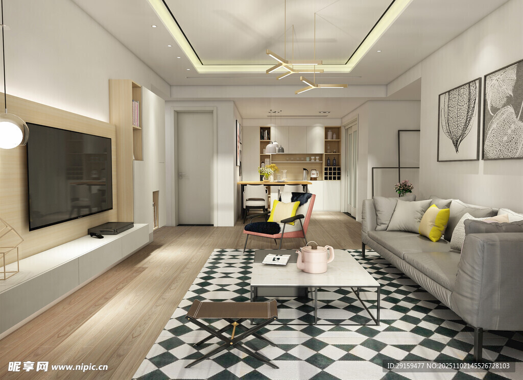 现代简约风客厅室内设计